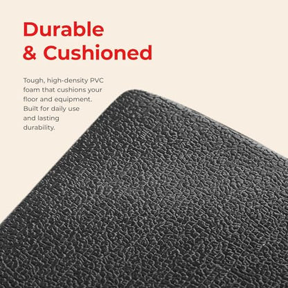 Sunny Health & Fitness Equipment Mats, Home Gym Floor Protection, 4 Sizes | Non-Slip, Protects Floors/Equipment, Absorbs Vibration, Sweat-Resistant, High-Density Foam, For Different-Sized Machines - style: Extra Small 30”