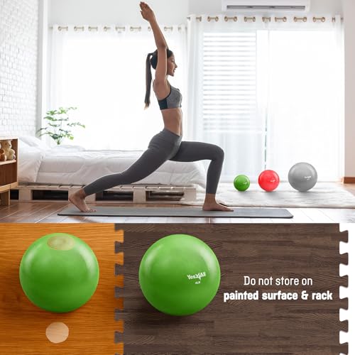 Yes4All Weighted Toning Balls for Exercise, Soft Medicine Balls for Exercise, Pilates, Yoga, Balance, Flexibility, 2-10lbs - color: G. 3lb - Mint, style: A. Smooth