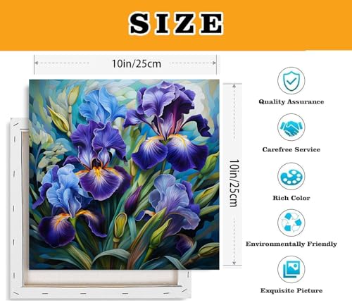 TCDZMYGS Flower Paint by Numbers Kit for Adults Beginner,10x10 inch | Paint by Number for Beginner,Adult Paint by Number,HD Color Canvas,DIY Tool Kits,Stress Relief Craft,Great Gift,With Frame - color: diamond art-flower-1030-2
