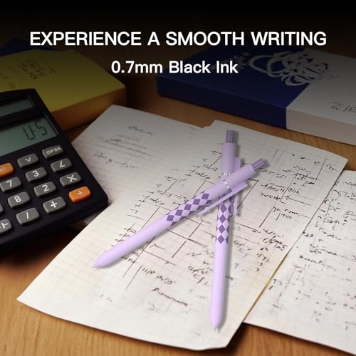 Gel Pens, Nurse Gifts,0.7mm Fine Point Black ballpoint pen,Aesthetic Cute Office School Supplies Gifts for Women Men, High-End Series for Journaling Note Taking(10 Pcs Black Ink-Geometric shaft pens) - color: 10 Pcs Geometric shaft pen-Black Ink-0.7mm