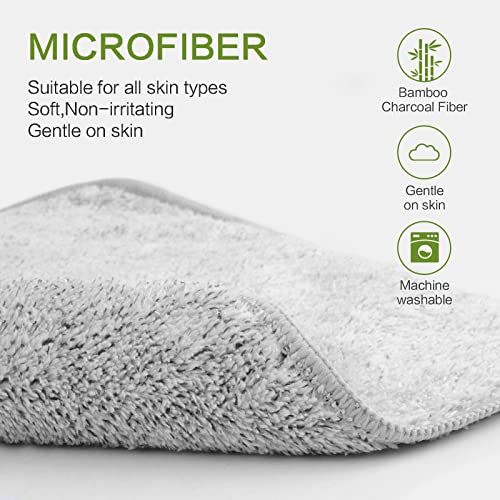SINLAND Microfiber Face Towels Soft Washcloths 12Inch x 12Inch 6 Pack Grey - color: Grey