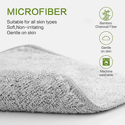 SINLAND Microfiber Face Towels Soft Washcloths 12Inch x 12Inch 6 Pack Grey - color: Grey