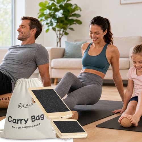 Professional Foot & Ankle Trainer, Modular Cork Slack Board with Progressive Stability Bars for Plantar Fasciitis Relief, Mobility & Balance Training, Balance Board Set Non-Slip Wooden Single Leg Support, Fits Size 8-12
