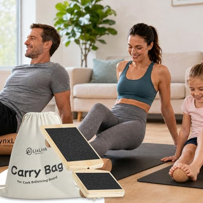 Professional Foot & Ankle Trainer, Modular Cork Slack Board with Progressive Stability Bars for Plantar Fasciitis Relief, Mobility & Balance Training, Balance Board Set Non-Slip Wooden Single Leg Support, Fits Size 8-12