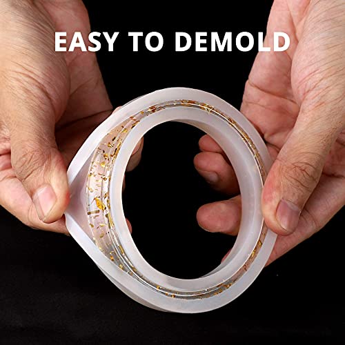 Gartful 6PCS Large Bracelet Resin Molds, Round C Font Silicone Jewelry Mold for Epoxy Casting, Silicone Bangle Mold for Making DIY Crafts Supplies, 6 Sizes - style: Bracelet
