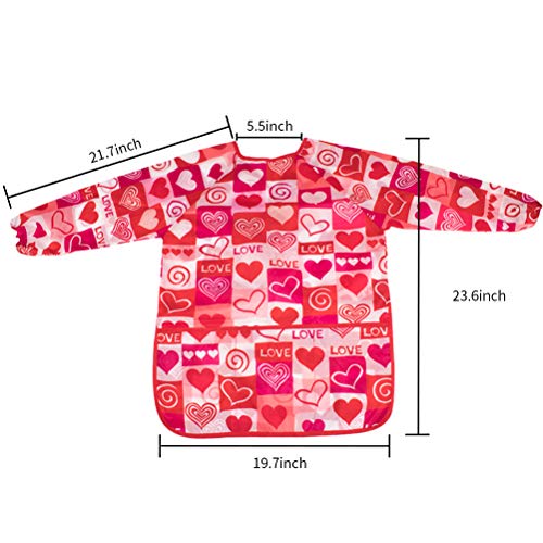 2 Pack Art Smock for Kid, Painting Apron for Children Waterproof Artist Smock with Long Sleeve and 3 Pockets for Age 3-8 Years - color: Cloud