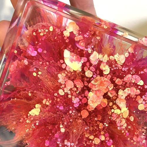 Pixiss Red Alcohol Ink Set - 5 Shades of Highly Saturated Alcohol Ink for Epoxy Resin Supplies, Yupo Paper, Tumblers, Coasters - Resin Colorant for Epoxy Resin and Resin Art Supplies - color: Reds