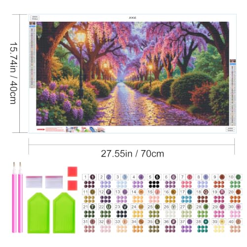 JOOZ Large Diamond Art Kits for Adults - 5D Street Scene Diamond Painting | Round Drill| Premium Canvas| Clear Symbols| Bright Colors| Fun and De-Stress| Gem Art| Home Wall Decor| Gift| 27.5x15.7 Inch - color: Street Scene 053