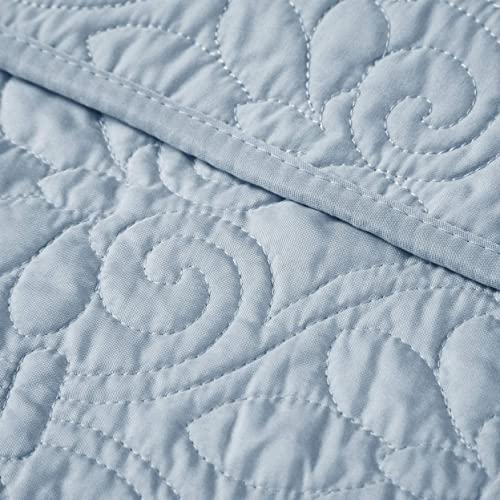 Madison Park Damask Quilting Design Throw Blanket, 60"x70" - color: Blue, size: 60"x70"