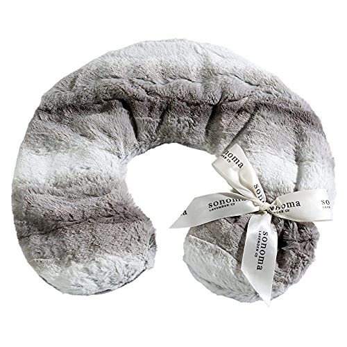 Sonoma Lavender Luxury Lavender Neck Pillow, Angora Platinum - color: Angora Platinum