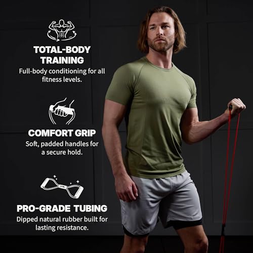 SPRI Ultra Toner Figure 8 Resistance Band with Padded Handles Great for Stretch, Exercise, Fitness Training, Yoga, Resistance Weights, Therapy, Gym or Home Workout Equipment. - size: Medium, style: Medium