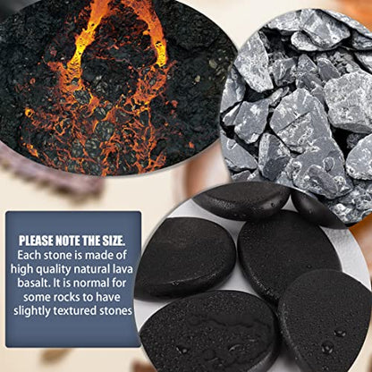 Hot Stones for Massage, 6 Pcs Basalt Massage Hot, Stones Tools for Home Spa, for Muscle Relaxation in The Back, Shoulders, Neck, Legs, Other Joints