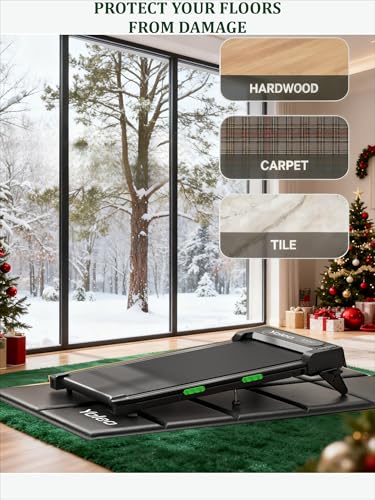 YOLEO Treadmill Mat Walking Pad Mat for Carpet, 63"x30" Foldable Exercise Equipment Mats - 1/4" Thick Non-Slip, Shock Absorbing, Hardwood Floor Protection for Exercise Bike/Weight Bench/Treadmill/Yoga - size: 63" X 30"