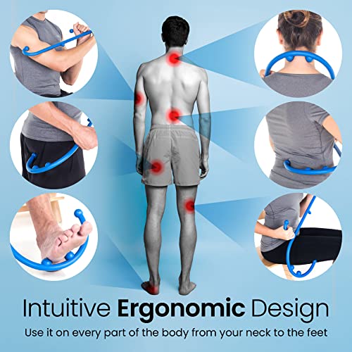 LiBa Back and Neck Massager 2-Pack Trigger Point Hook Therapy Blue - color: F. Blue (2 Pack)
