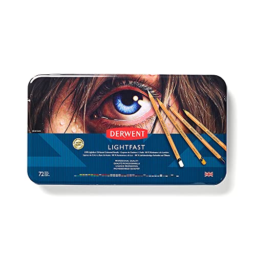 Derwent 2302722 Lightfast Coloured Pencil Tin (Pack of 72) (2302722) - size: 72 Count (Pack of 1)