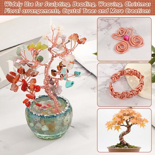 Aluminum Wire, Anezus 9 Gauge Craft Bendable Armature Thick Wire for Wreath, Jewelry Making, Gardening, Sculpting, Cosplay Props (Copper, 3 mm) - style: Copper