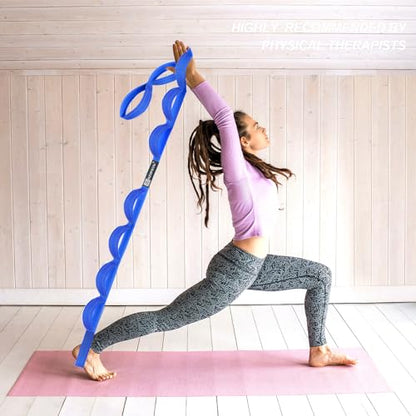 A AZURELIFE Premium Durable Stretch Straps with Loops, Stretching Strap for Physical Therapy, Multi-Loop Yoga Strap Fitness Exercise Strap for Yoga, Pilates, Dance, Flexibility&Exercise - color: #1-Blue