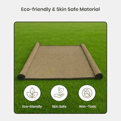 LFH Home Handmade Straw Yoga Mat For Exercise, Workout, Fitness - Perfect Heavy Quality Eco Friendly Natural Straw Reversible Yoga Mat for Men & Women - 72x24 Inch - color: Black