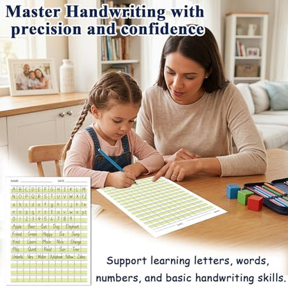 100 Sheets Handwriting Practice Paper Write Beginner Paper for Kids Double-Sided Writing Papers with Lines for Grades PreK – 1st Easy Learning Improves Penmanship & Writing Skills 8.5” x 11”
