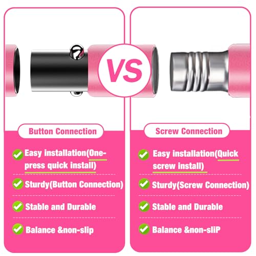 Bbtops Pilates Bar Kit with Resistance Bands,Pilates Bar with Stackable Bands Workout Equipment for Legs,Hip,Waist and Arm,Exercise Fitness Equipment for Women & Men Home Gym Yoga Pilates - color: Rose