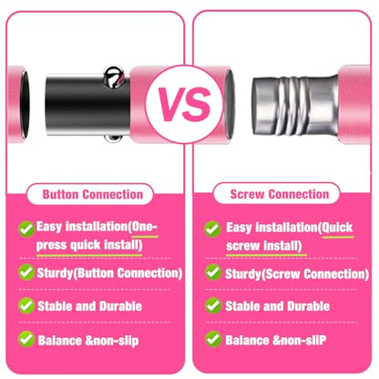 Bbtops Pilates Bar Kit with Resistance Bands,Pilates Bar with Stackable Bands Workout Equipment for Legs,Hip,Waist and Arm,Exercise Fitness Equipment for Women & Men Home Gym Yoga Pilates - color: Rose