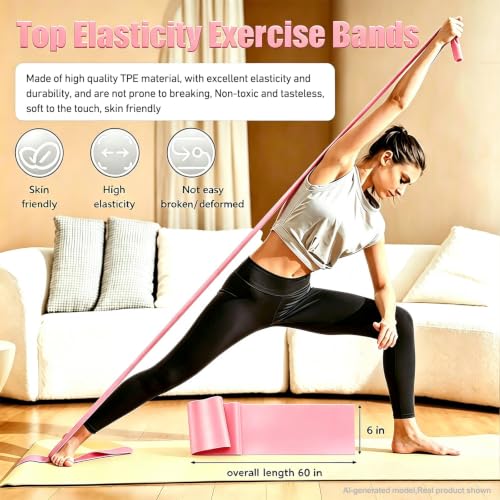 Resistance Bands for Working Out, Physical Therapy, Yoga & Pilates - color: Pink