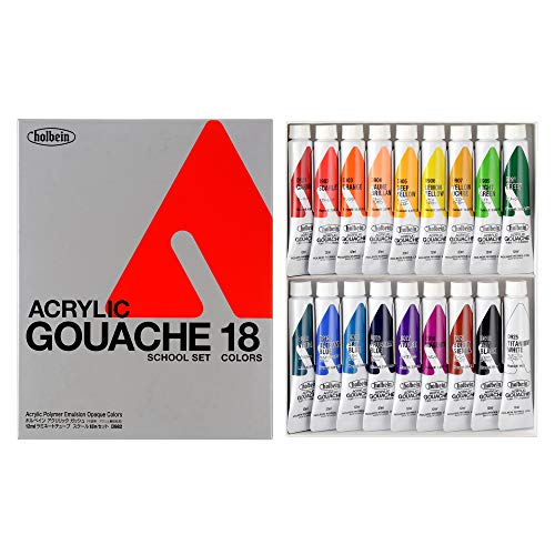 Holbein Acrylic Designer Gouache - Set of 18, 12 ml Tubes