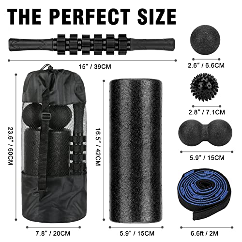 Foam Roller Set - High Density Back Roller, Muscle Roller Stick - color: 16.5-inch Foam Roller