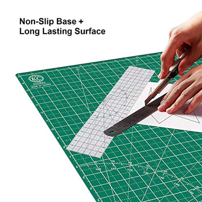 KC GLOBAL A2 (24"x18") Self-Healing Cutting Mat (Dark Green) - Sturdy, Reversible, Eco-Friendly, Non-Slip. Premium Desk Mat for Crafters, Quilters, and Hobbyist - color: Dark Green, size: 24"L x 18"W