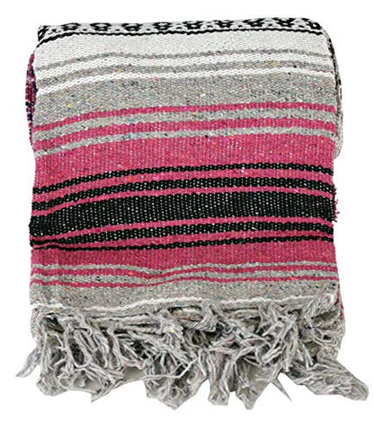 Canyon Creek Authentic Mexican Yoga Falsa Blanket (Pink) - color: Pink