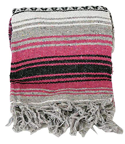 Canyon Creek Authentic Mexican Yoga Falsa Blanket (Pink) - color: Pink