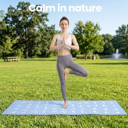 Hot Yoga Towel - Mat-Sized, Microfiber, Super Absorbent, Anti-Slip, 25" x 72" - for Exercise, Fitness, Pilates Gear, Blue