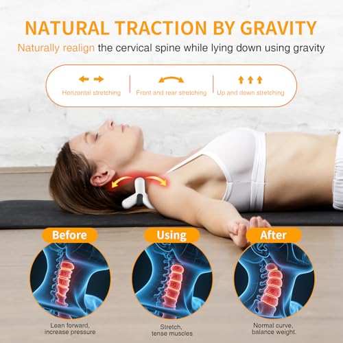 Occipital Release Tool for Neck, Suboccipital Release Tool and Shoulder Trigger Point Massager, Deep Tissue Acupressure Massage Tool for Headache, TMJ and Cervical Tension Relief, Hands-Free Design - color: White