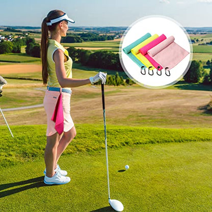 Remagr 4 Pack Golf Towel Microfiber - color: Light Blue, Yellow, Rose, Light Pink
