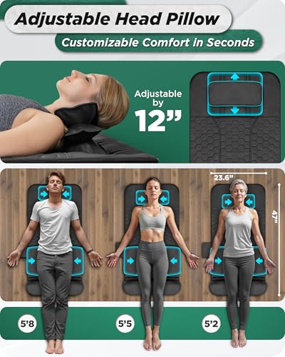 Lunix LX27 Heated Stretching Mat Massager – Upper Body Massage Mat Back Stretcher for Tension Release, Deep Tissue Lumbar Massager for Flexibility & Recovery
