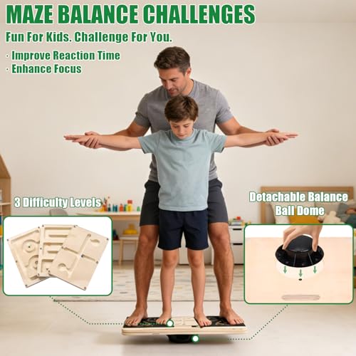 Slant Board Calf Stretching for Ankle Mobility & Balance Board with Maze