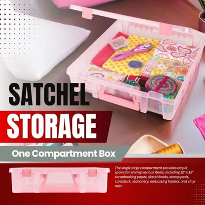 ArtBin 6955RK Super Satchel 1-Compartment Box, Art & Craft Organizer, 1-Pack, Translucent Blush - color: Blush