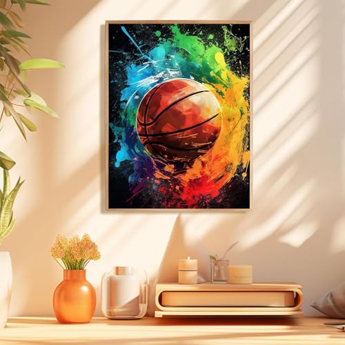 Basketball Diamond Art Kits for Adults, Diamond Painting Kits 12x16 in | Diamond Painting Kits for Adults Beginners, Gem Art, 5D Full Drill, DIY Arts and Crafts for Gift Home or Decor - color: Style 53