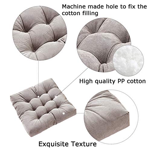 Tiita 22 Inch Square Floor Cushions, Floor Pillow for Sitting, Grey - color: (Square)|grey