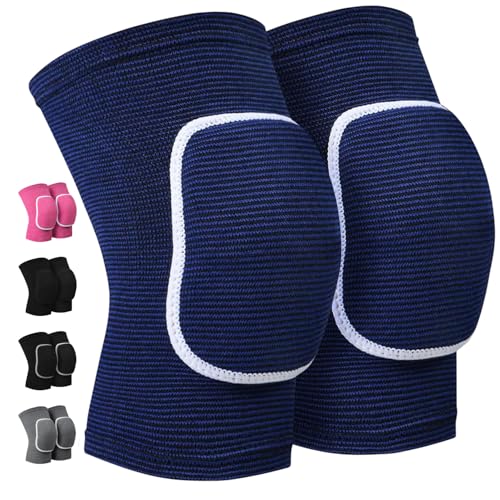 Volleyball Knee Pads for Dancers, Soft Breathable Knee Pads for Men Women Kids Knees Protective, Knee Brace for Volleyball Football Dance Yoga Tennis Running Cycling Workout Climbing - color: Blue, size: Large