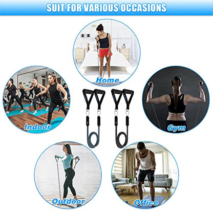 Brebebe Door Anchor Strap for Resistance Bands Exercises, Multi Point Anchor Gym Attachment for Home Fitness, Portable Door Band Resistance Workout Equipment, Easy to Install, Punch-Free, Nail-Free - style: Bands+Handles (40+50 LBS)