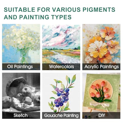 ESRICH Stretched Canvas for Painting,18 Multi Pack Blank Canvases for Painting 12x16, 11x14, 9x12, 8x10, 5x7, 3x5, Cotton Primed Painting Canvas for Oil, Acrylic Paint, for Beginners, Artists. - size: 18 Packs - 6 Sizes (3 of Each)