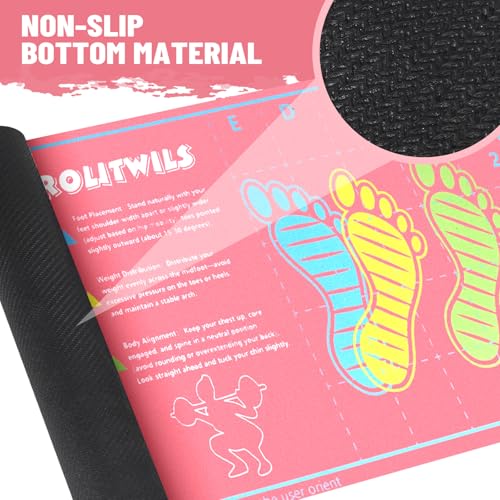 31.5'' X 13.8'' Anti-Slip Squat Mat with Foot Position Guides, Professional-Grade Exercise Mat Perfect for Squats, Leg Training and Lunges, Enhancing Muscle Activation, Versatility and Safety for Home Fitness Enthusiasts - color: Pink