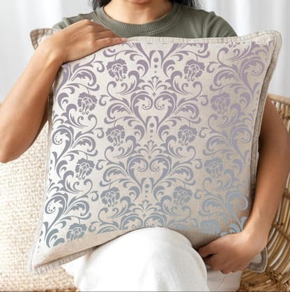 Damask Stencils for Walls Stencils for Painting Large Pattern 12inch | Damask Stencil Texture Mixed Medium Layering Templates for Painting on Wood Furniture Canvas Paper Fabric - style: Damask