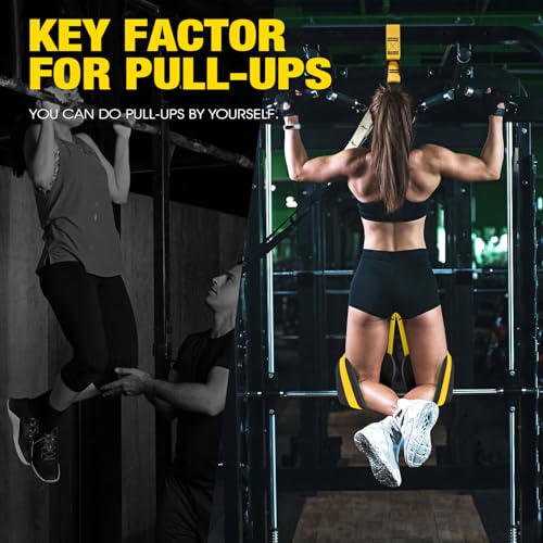 Ayombo Pull Up Assistance Bands, Resistance Bands for Pull Up Bar Workout, Adjustable Heavy Duty Pull Up Assist Equipment with 4 Assistance Bands, Home Gym Fitness Exercise Strength Training - color: Yellow