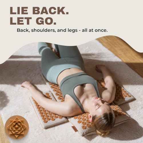 Glanzstück Berlin® XXL Acupressure Mat Set Fullbody Edition - 9,350 Flower Tips, 2 Add- On Modules, Linen Cover, Coconut Fiber Fill, Pillow & Carry Bag - Up to 42.5" x 16.5" Full Body Massage Mat - size: 2X-Large Fullbody Edition