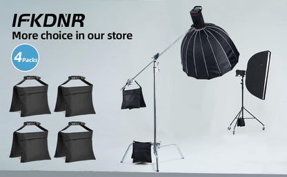 4 Packs Sandbags, Heavy Duty Sand Bags with 8 PE Bags, Sand Bags with Buckle Straps for Support Light Stand, C Stand, Light Stand with Caster, More 2/4/6/8/10/12/14 Packs Sandbag to Choose. - size: 4 PCS