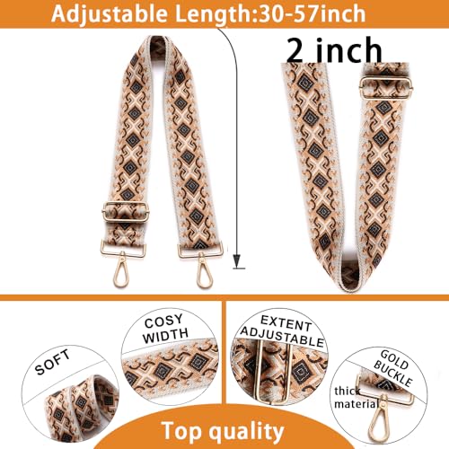S-Jacorry Purse Strap Replacement Crossbody Wide Shoulder Strap Adjustable Canvas Straps Handbag Strap Replacement Belts - color: Gold Buckel-434