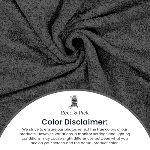 Reed&Pick 24 Pack Dark Grey Hand Towels 100% Cotton Spa Towels – 16x26 inches Highly Absorbable Facial Gym Towel Hair Towels and Face Bulk Small Towel (Not Bleach Proof) - color: Dark Grey, size: 16x27 Pack of 24