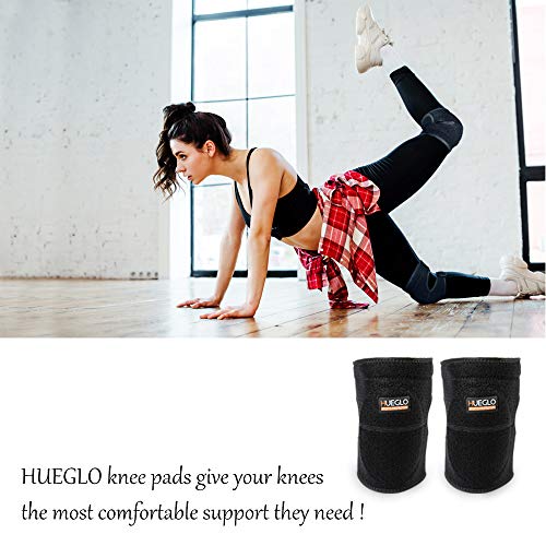 HUEGLO Dance Volleyball Knee Pads for Women Plus Size Soft Cushion,XXL - color: Black, size: XX-Large